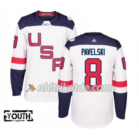 USA Trikot Joe Pavelski 8 2016 World Cup Weiß Premier - Kinder